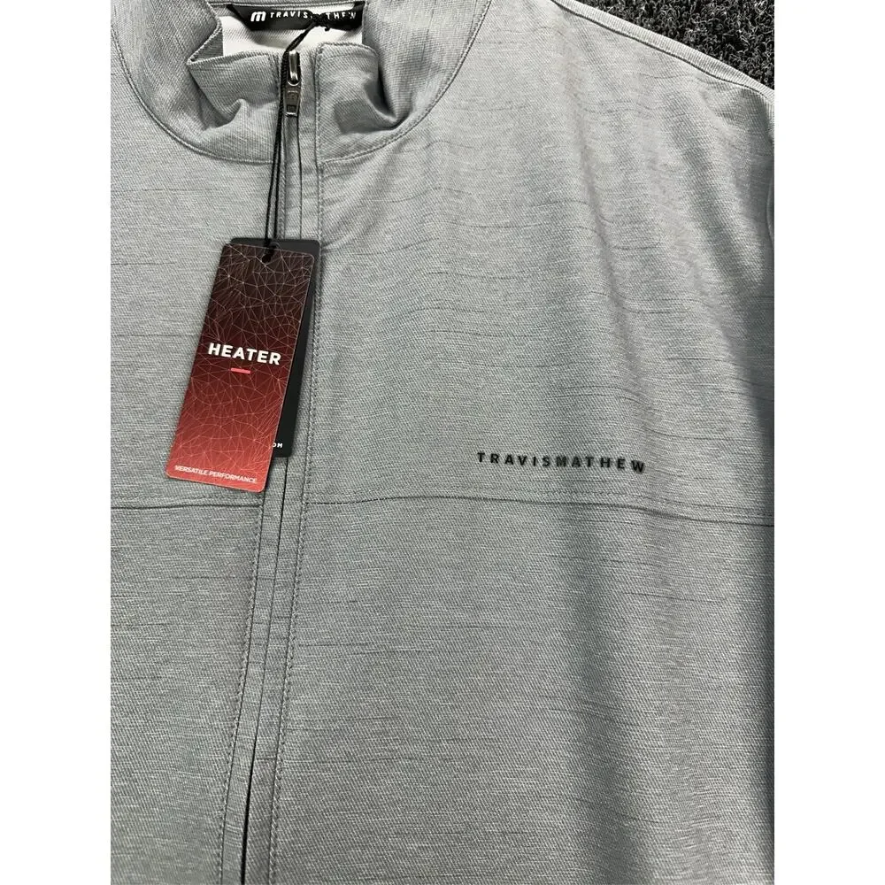 TravisMathew Valley View Full Zip Golf Jacket Heather Grey Men's Size Medium
